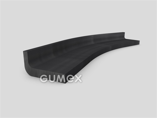 Gumový profil tvaru "L", 14x26/5mm, 2-prúd, 70°ShA, EPDM, -40°C/+100°C, čierny